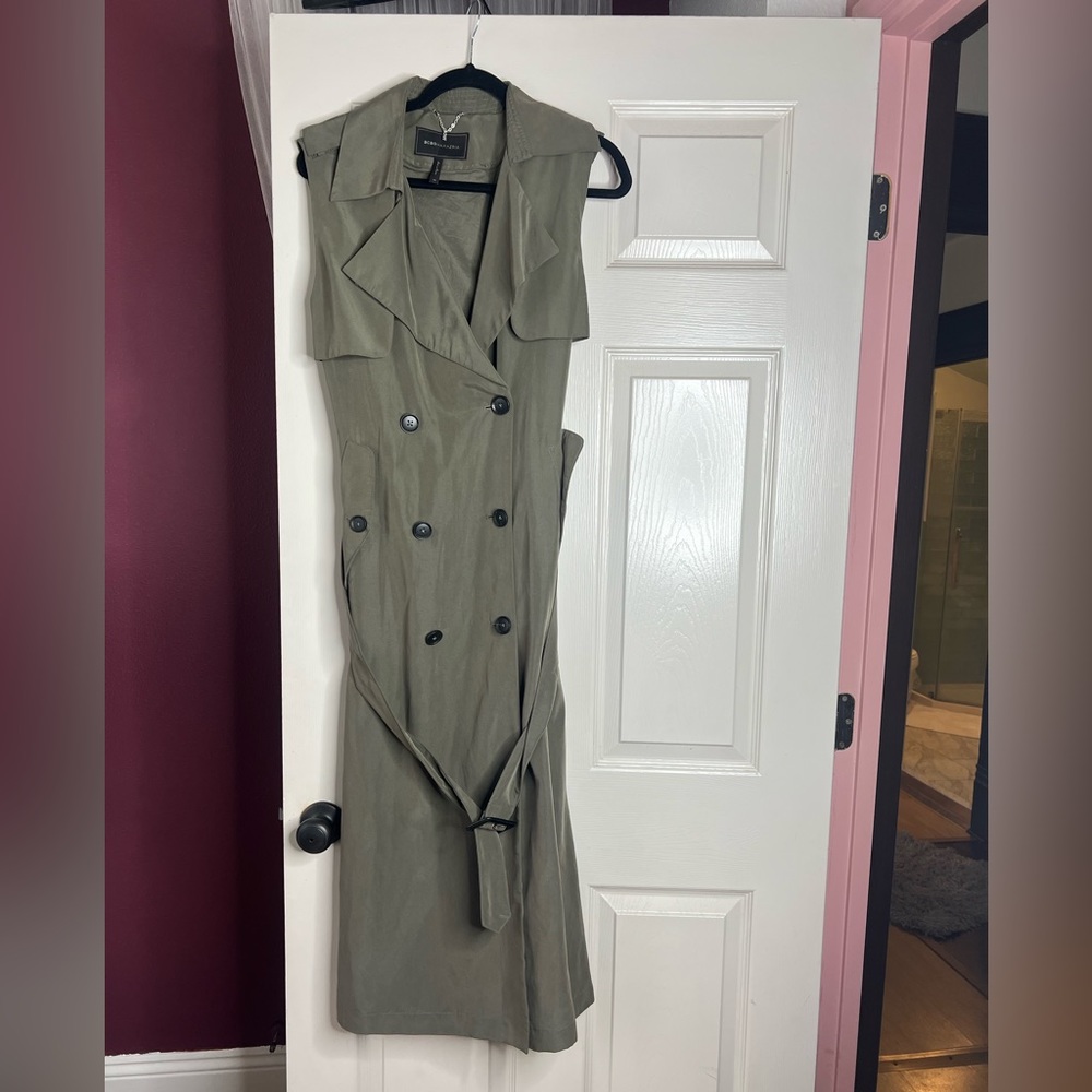 Bcbg sleeveless vest trench coat